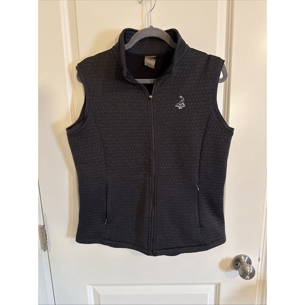 Kate Lord Pinehurst Gray Quilted Full Zip Golf Vest Size Large